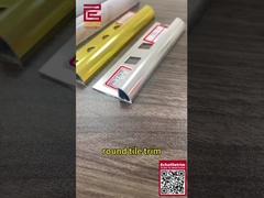 Kuning Kuning Metal Pencil Tile End Trim Aluminium 6063 Tile Edge Trim Untuk Backsplash