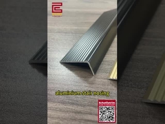 Dekoratif Black Metal Stair Nose Trim Non Slip Vinyl Stair Nose Molding