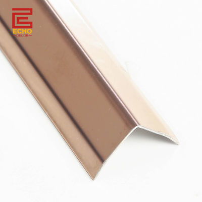 Rose Gold Polished Stainless Steel Tile Trim 20mm L Bentuk Tile Metal Corner Trim