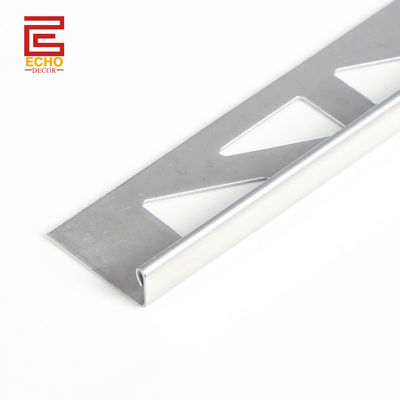10mm Smart Flat Edge Tile Trim Chrome Metal Angle Trim Untuk Sudut Luar