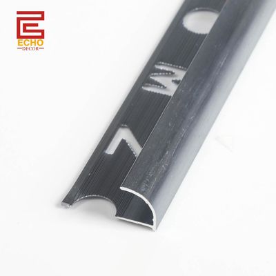 Dekoratif Nikel Grey Bullnose Tile Edge Trim Profil Bulat Tile Edge Trim