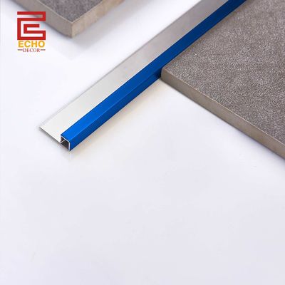 Dekoratif biru stainless steel bullnose trim keramik dinding ubin tepi