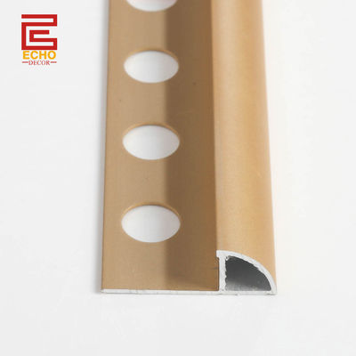 Aluminium Kamar Mandi Bulu Bulu Tile Trim Eksternal Sudut Emas Tile Beading 12mm