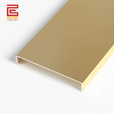 Trim Perbatasan Ubin Listello Emas Matte Trim Ubin Logam Aluminium Untuk Dapur