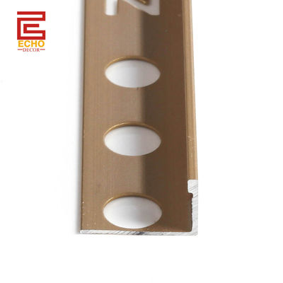 3/8 In Aluminium Tile Trim Strip Satin Brass L Bentuk Saluran Flat Edge Tile Trim
