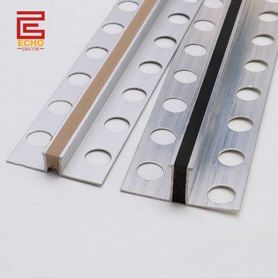 Aluminium tahan lama Tile Trim Tiling Over Expansion Joint Cover Strip Untuk Dinding Dan Lantai