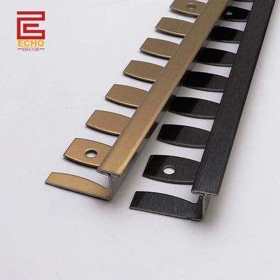 Jalur Transisi Lantai Fleksibel Curved Metal untuk Lantai Laminasi Genteng atau Kayu