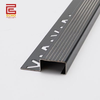Tahan lama Black Metal tangga hidung trim 2 Inch outdoor langkah tepi trim