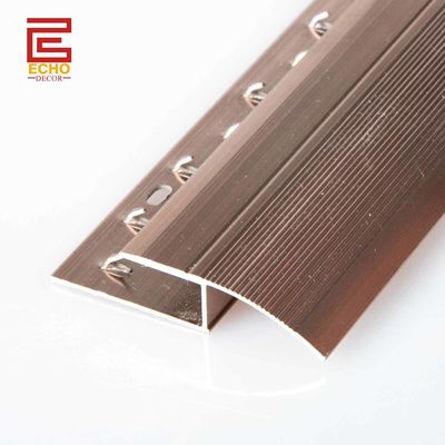 Pintu ambang karpet trim logam aluminium karpet untuk ubin Reducer strip