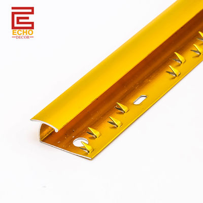 Karpet tahan lama perekat Gold Strip Aluminium Metal Karpet Transisi Strip