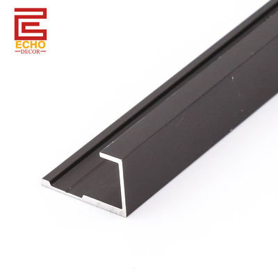 Dekoratif Panel Dinding Trim Mat Hitam Aluminium End Cap Trim Untuk Panel PVC