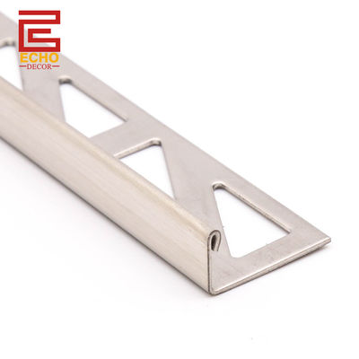 Bentuk L Stainless Steel Tile Brushed 10mm Tile Border Edge