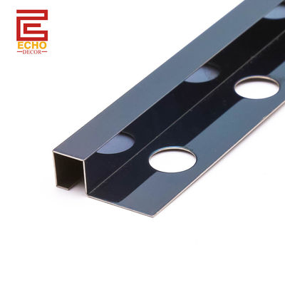 Square Edge Stainless Steel Tile Trim Wall Tile End Trim hitam