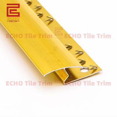 Aluminium Lvt Tile Untuk Karpet Trim Metal Emas Karpet Edge Strip