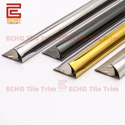 Low Moq Quarter Round Metal Stainless Steel Tile Trim Gold 2.5m