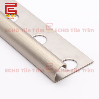 Talis Bullnose Edge Brushed Stainless Steel Tile Trim 10mm Matte