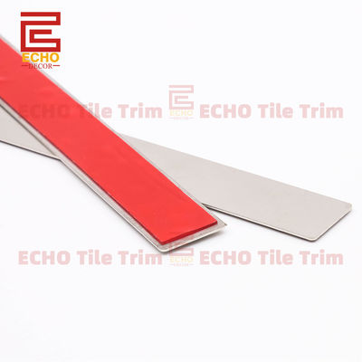 Self-adhesive 304 stainless steel Flat Strip Edge Tile Trim Ketebalan secara teratur 0,5-1,2mm 20mm