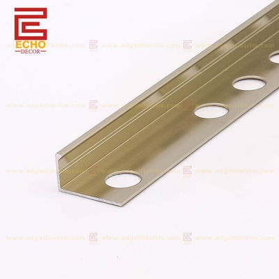 12.5mm Aluminium Tile Straight Edge Trim Tile Finishing Strip dengan ketebalan yang disesuaikan