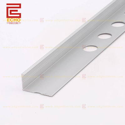 Screw Fixed Aluminium Tile Trim Customized Length Brushed White External Corner Tile Trim