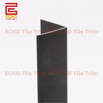 Panjang 2-3m Waterproof V Bentuk Aluminium Tile Trim Black Corner Edge Trim untuk dinding dan lantai ubin