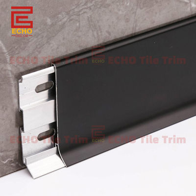 Modern Aluminium Wall Baseboard Trim Skirting Board Profil Hitam 40-120mm Lebar