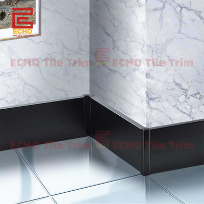 Waterproof Aluminium Hitam 100mm Skirting Board Profil Dinding Mudah Fleksibel Instalasi Panjang 2-3m/Disesuaikan