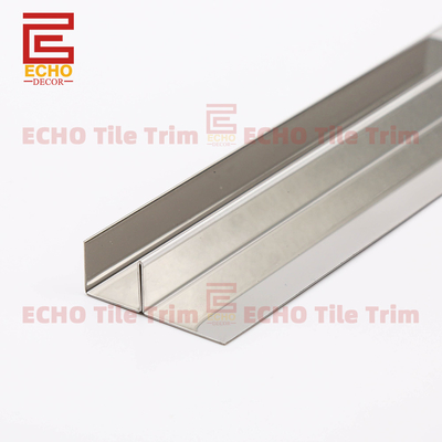 Stainless Steel F Shape Tile Trim 9-12mm untuk Panel Kaca