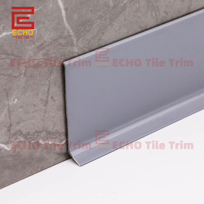 Profil Papan Penyisipan Penutup Trim Alas Tiang Abu-abu Aluminium Modern