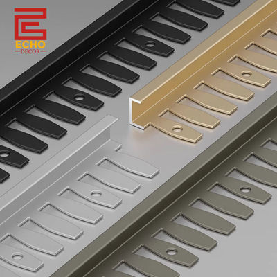 Listrik Matte Hitam Aluminium Tepi Ubin Trim Strip Perbatasan Ubin