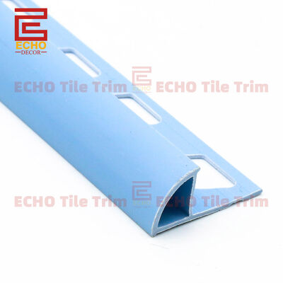 Blue PVC Quadrant Round Edge Tile Trim Bullnose Plastic Trim 12mm